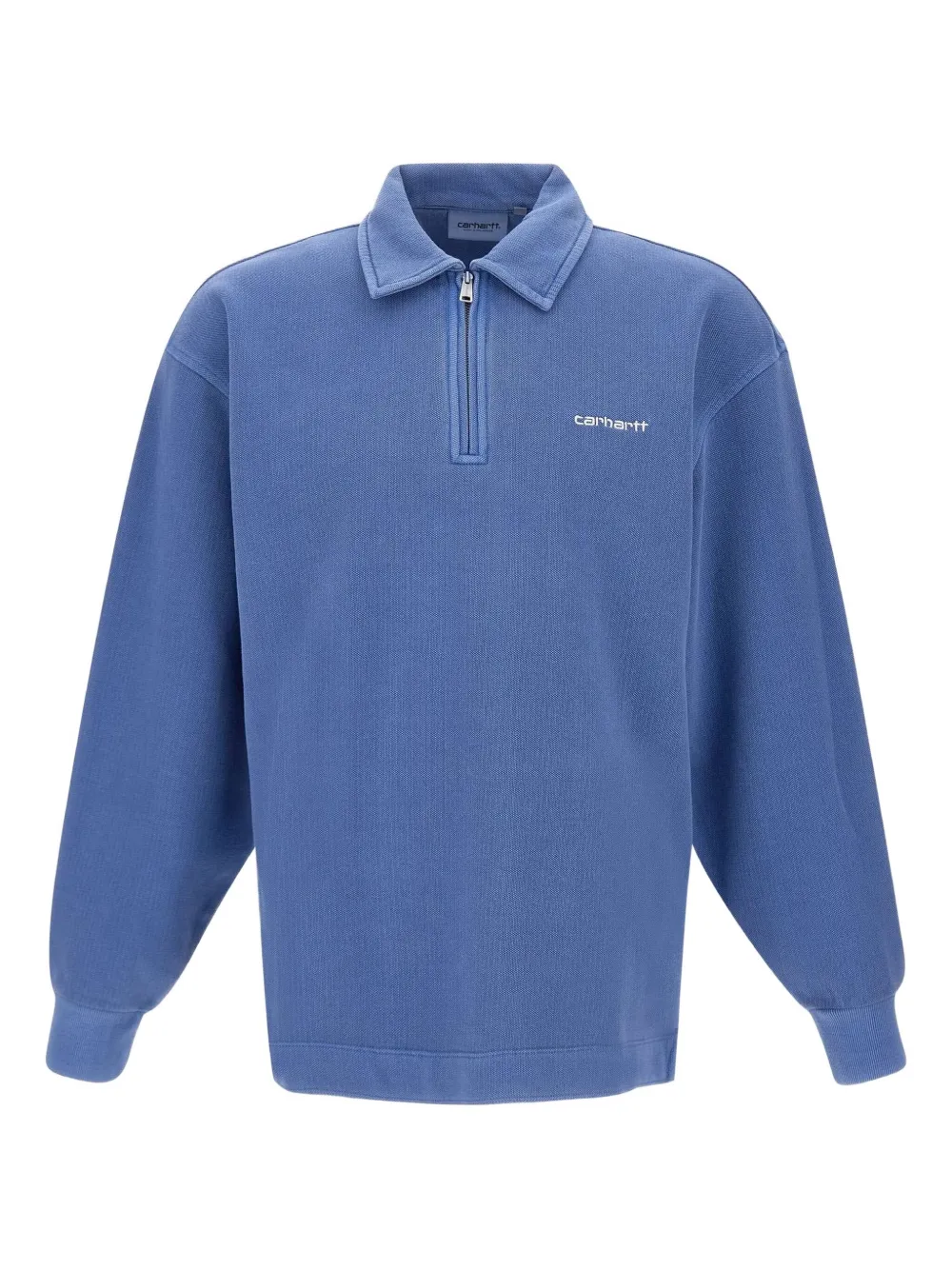 Carhartt WIP half-zip cotton polo shirt | Blue | Image 1