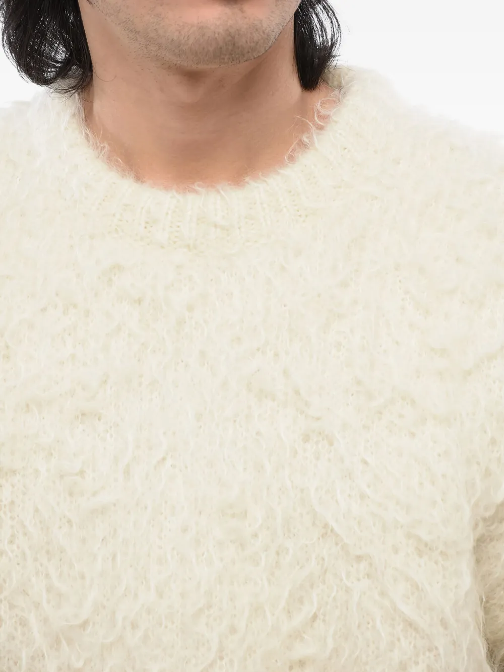 Jil Sander Fuzzy Wool Casentino Sweater In Neutral