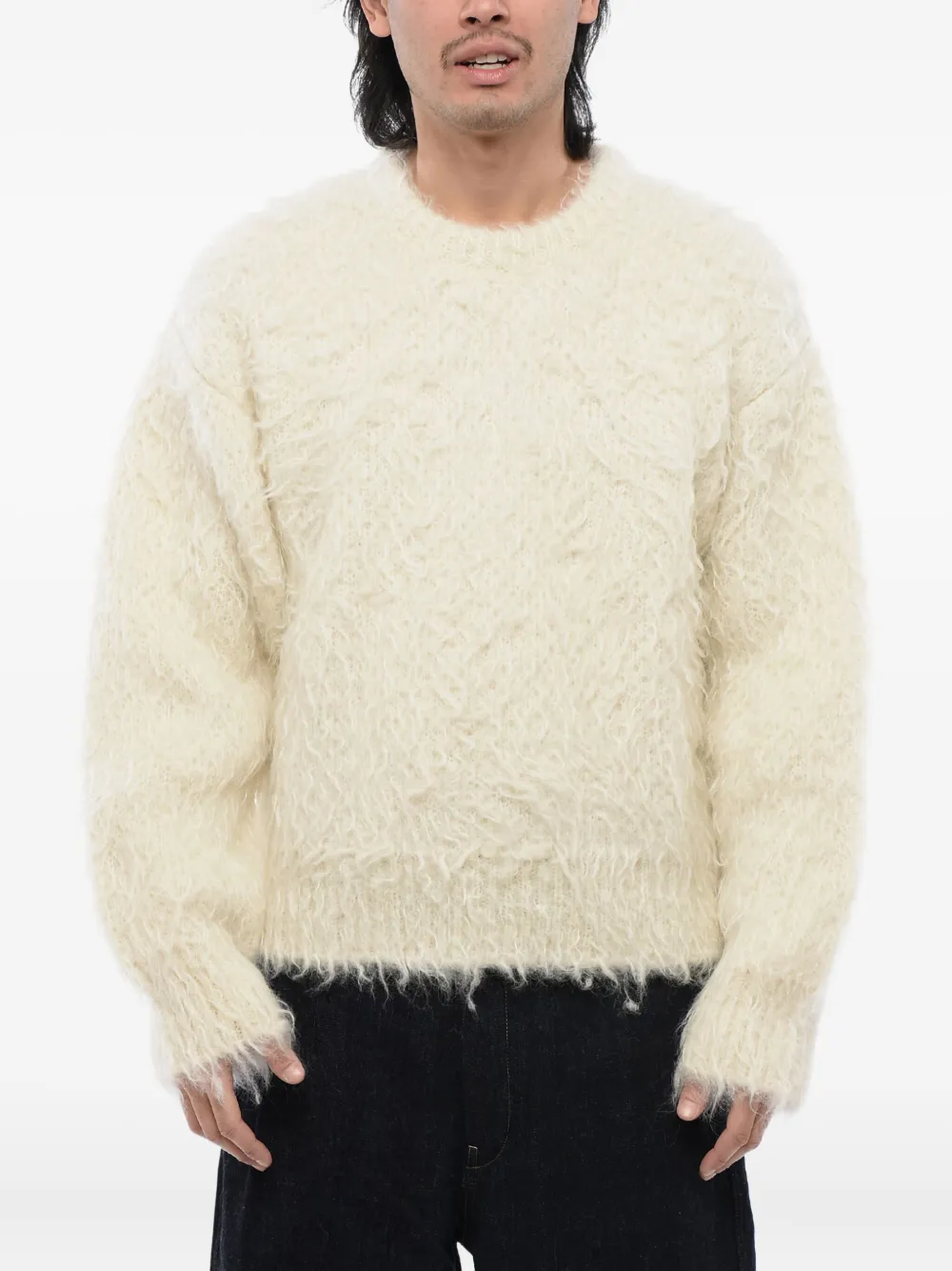Jil Sander Fuzzy Wool Casentino Sweater In Neutral