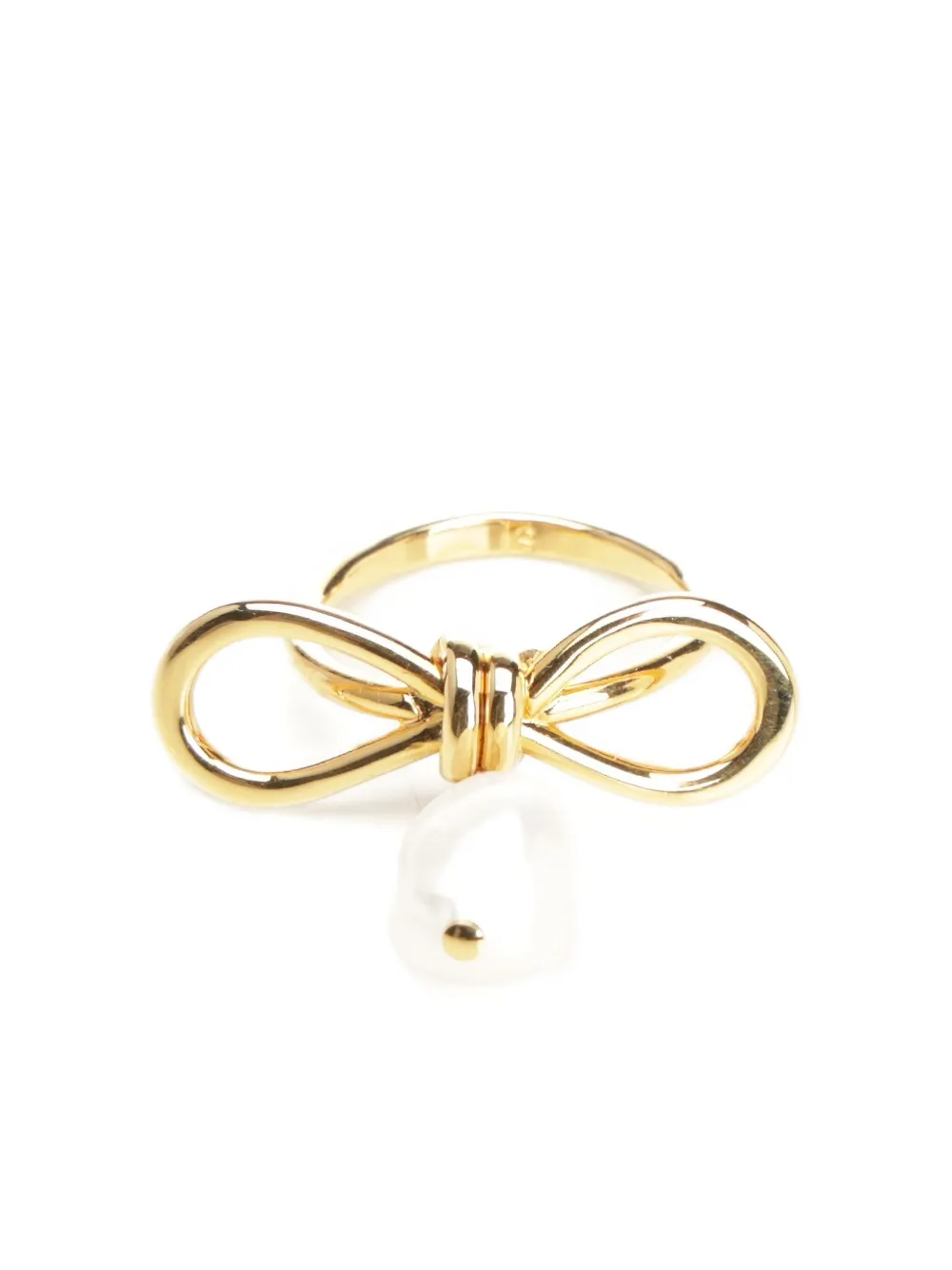 bow pearl-drop ring