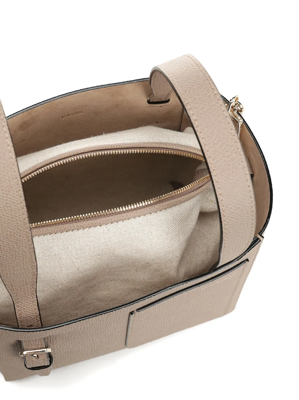 Valextra mini leather bucket bag Beige