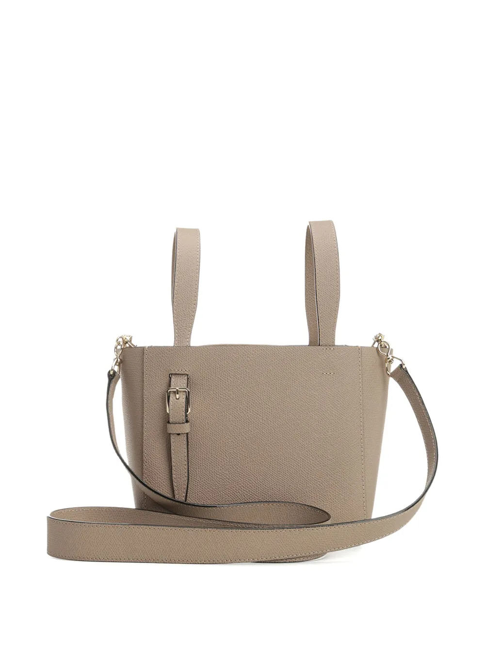 Valextra mini leather bucket bag Beige