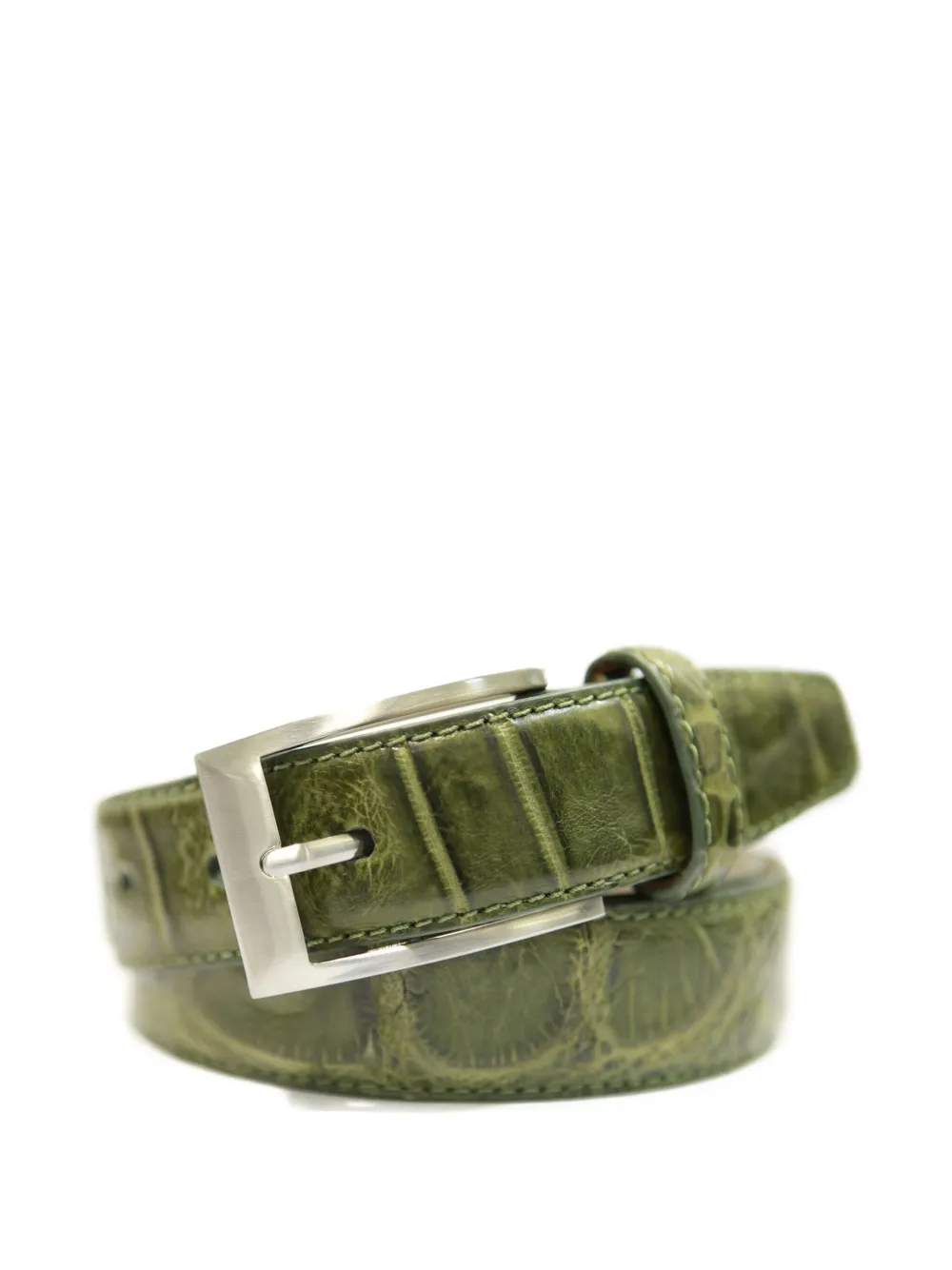 Tardini Leather Buckled Belt In Green