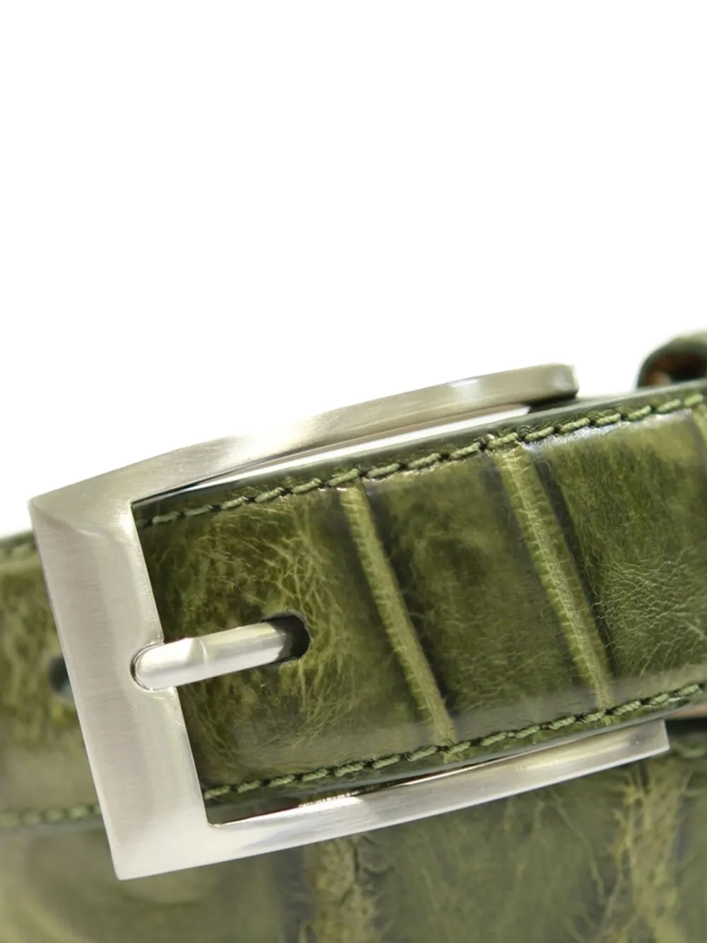Tardini Leather Buckled Belt In Green