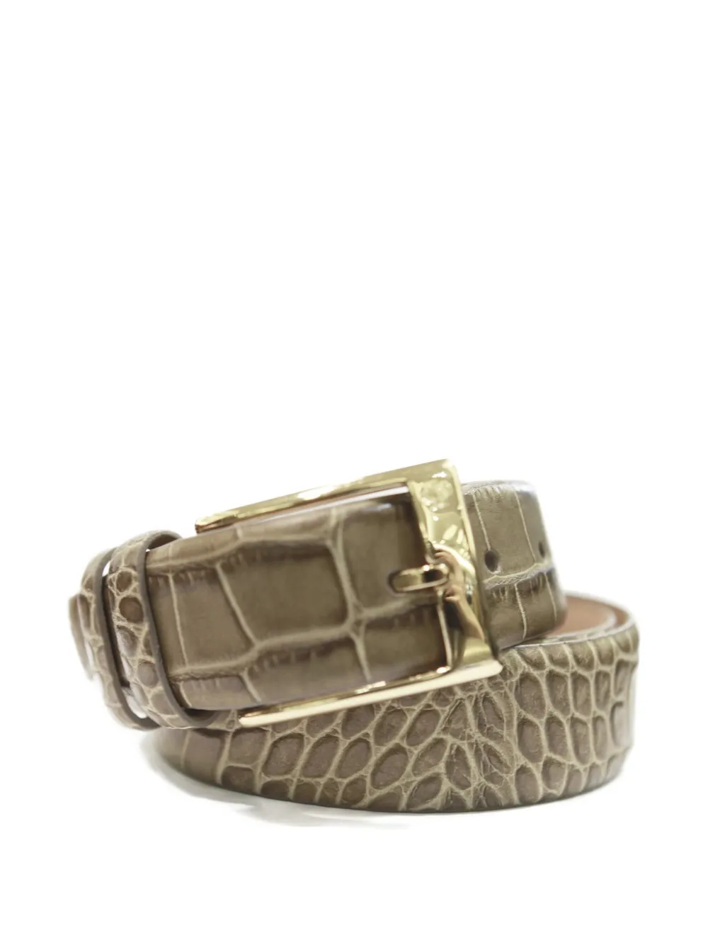 Stefano Ricci crocodile-effect leather belt | Green | Image 1