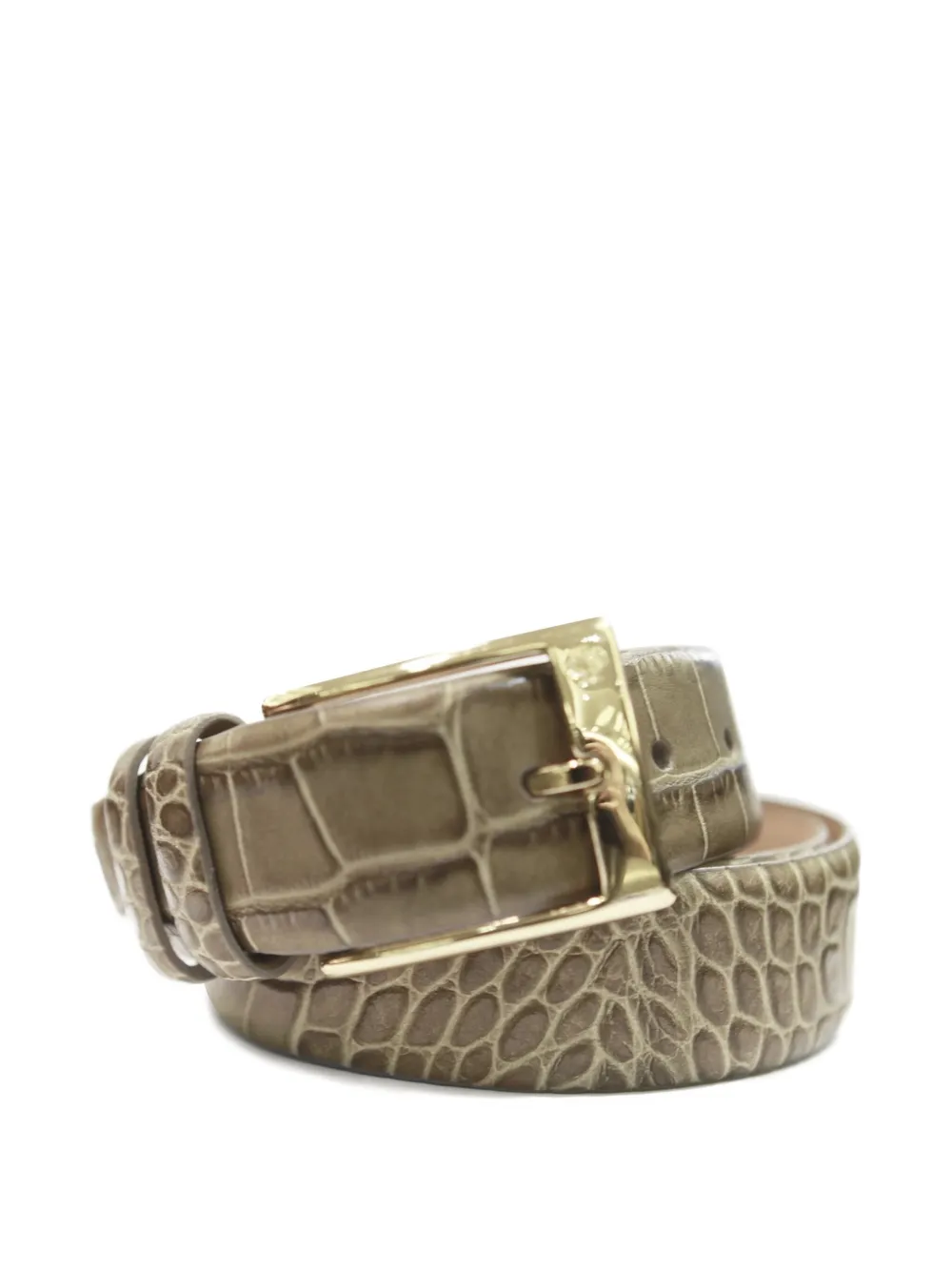 Stefano Ricci crocodile-effect leather belt - グリーン Stefano Ricci crocodile-effect leather belt - グリーン