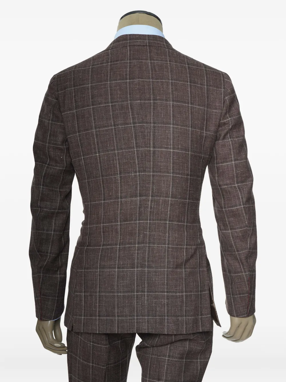 Isaia Windowpane suit Bruin