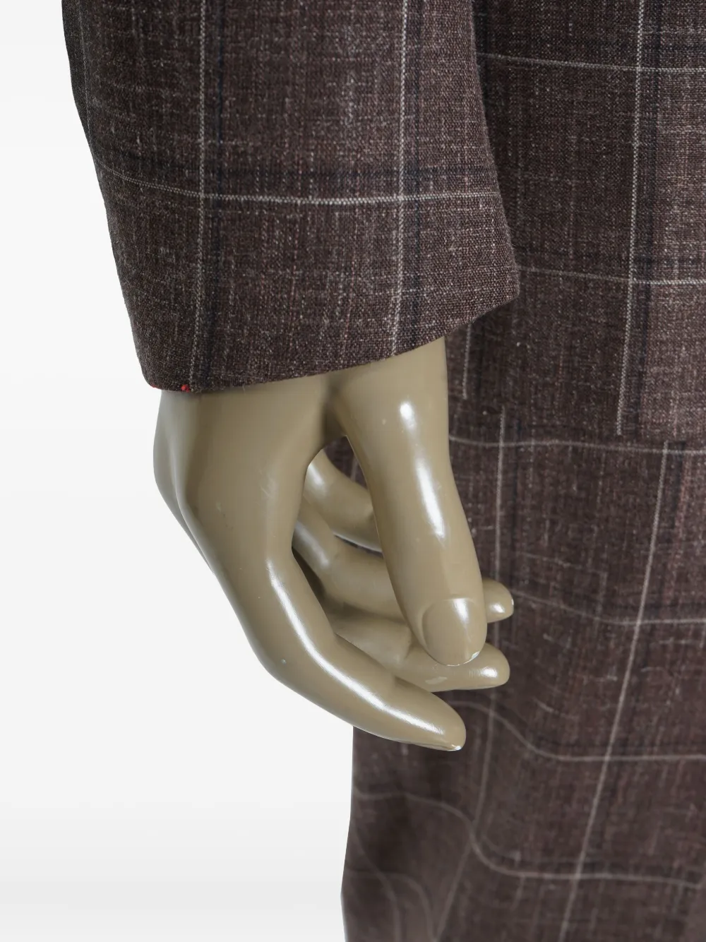 Isaia Windowpane suit Bruin
