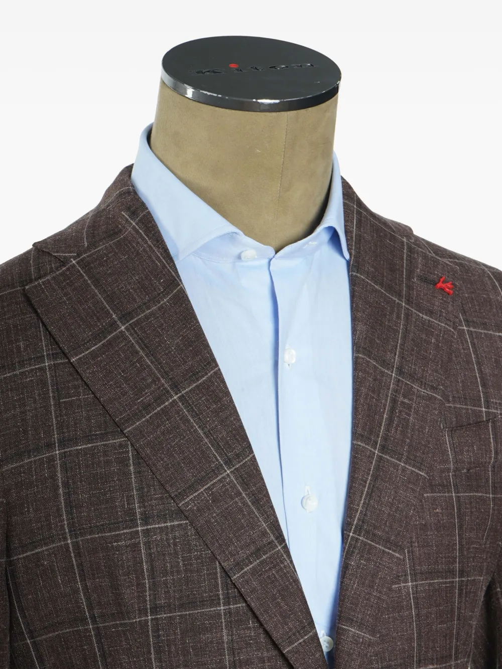 Isaia Windowpane suit Bruin