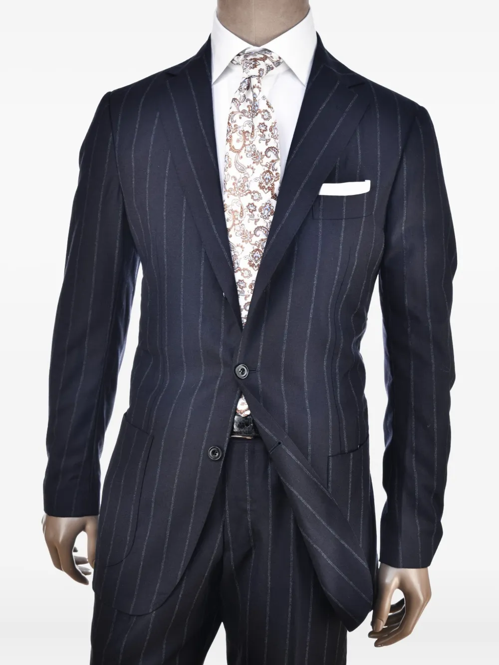 SARTORIO NAPOLI pinstripe virgin wool suit - ブルー SARTORIO NAPOLI pinstripe virgin wool suit - ブルー