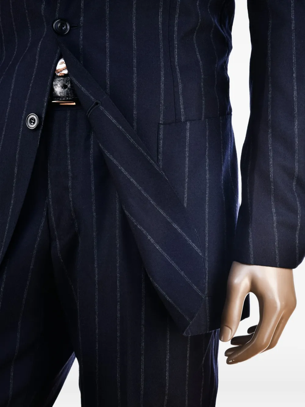 SARTORIO NAPOLI pinstripe virgin wool suit Blauw