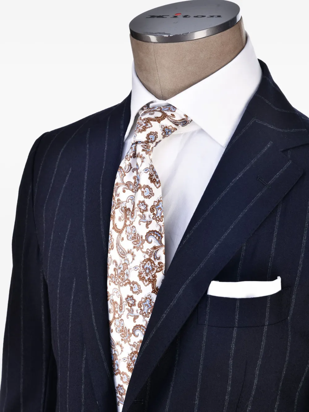 SARTORIO NAPOLI pinstripe virgin wool suit Blauw