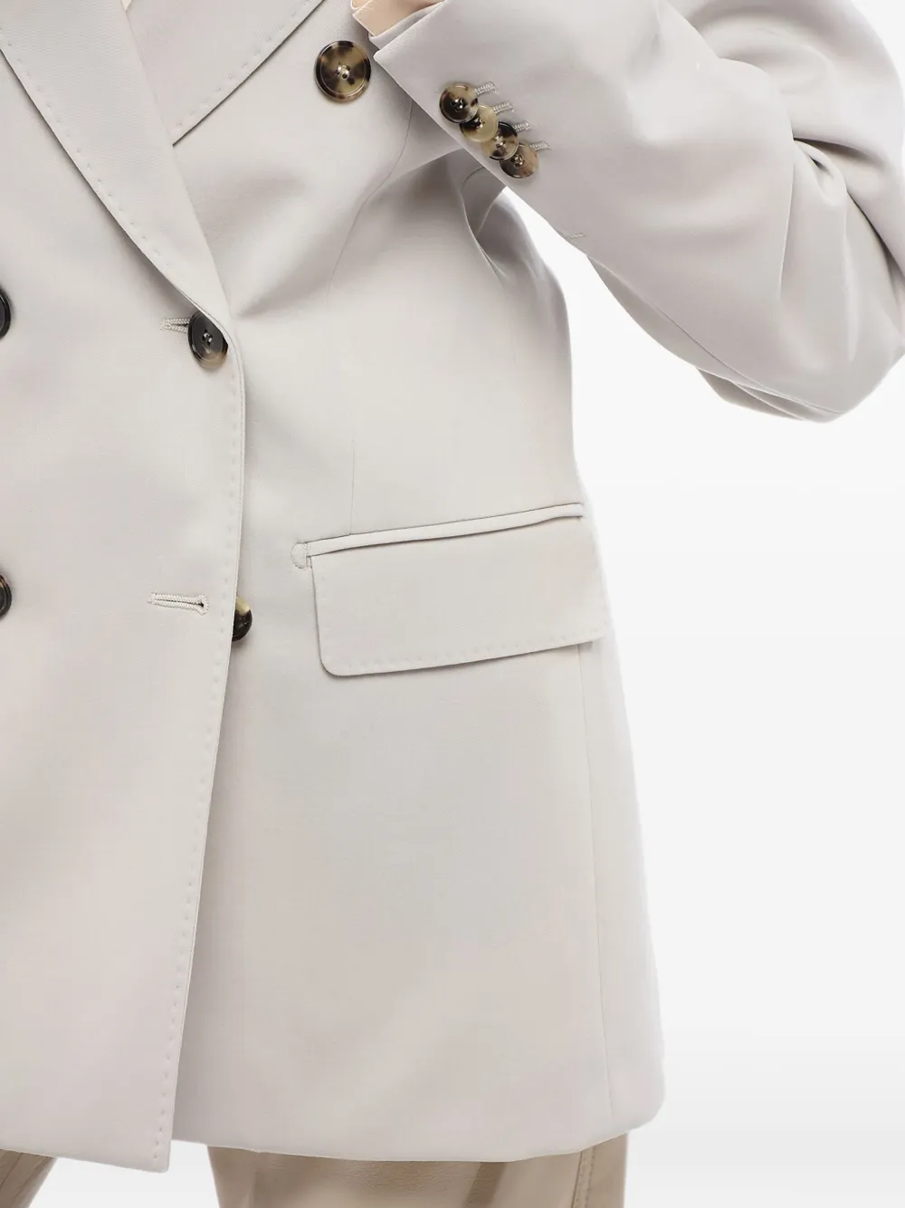 Max Mara Blazer met dubbele rij knopen Grijs