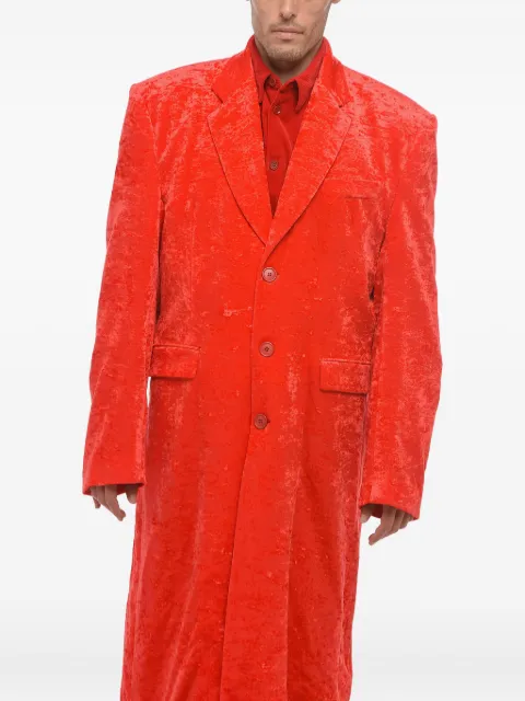 VETEMENTS velvet single-breasted coat