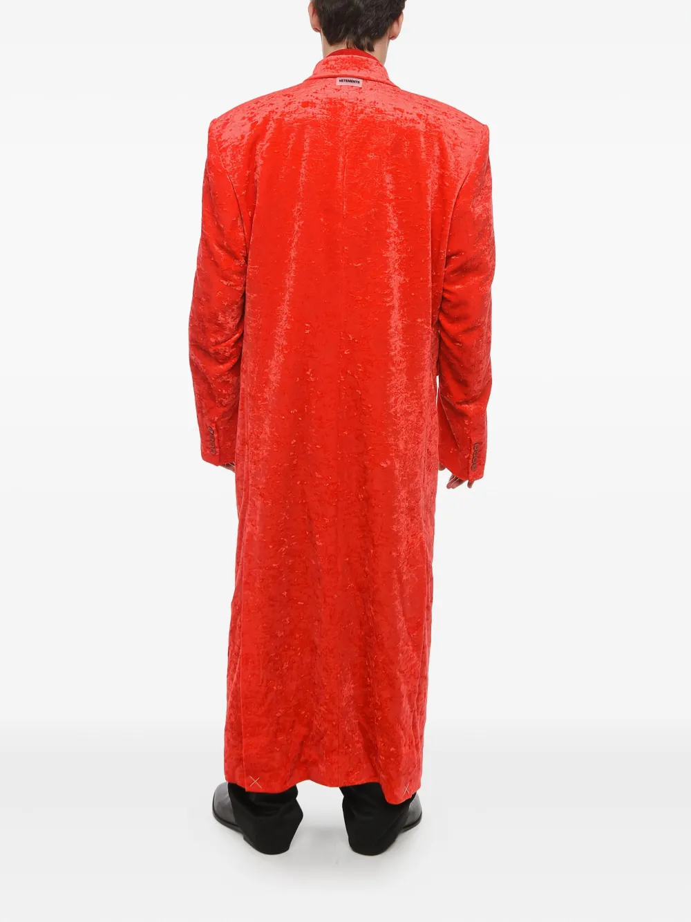 VETEMENTS Fluwelen jas met enkele rij knopen Rood
