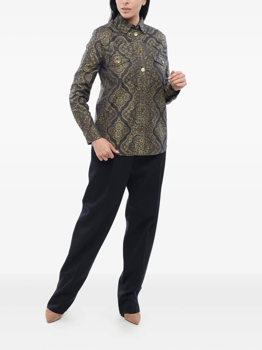ETRO paisley-pattern button shirt - Zwart
