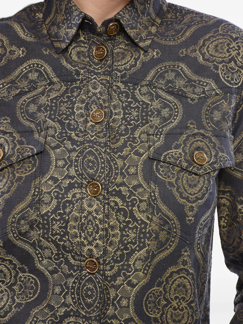 ETRO paisley-pattern button shirt Zwart