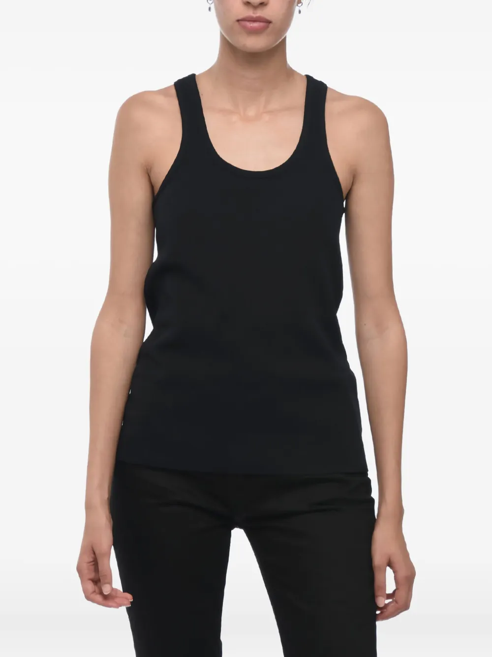 Jil Sander embossed logo knitted top - Black