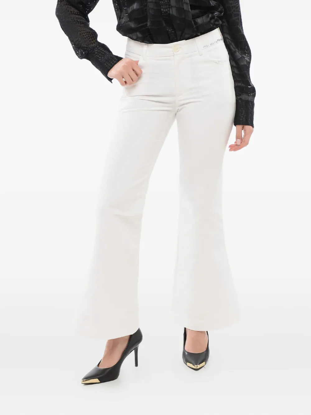 Marni Broek met geborduurd logo Wit