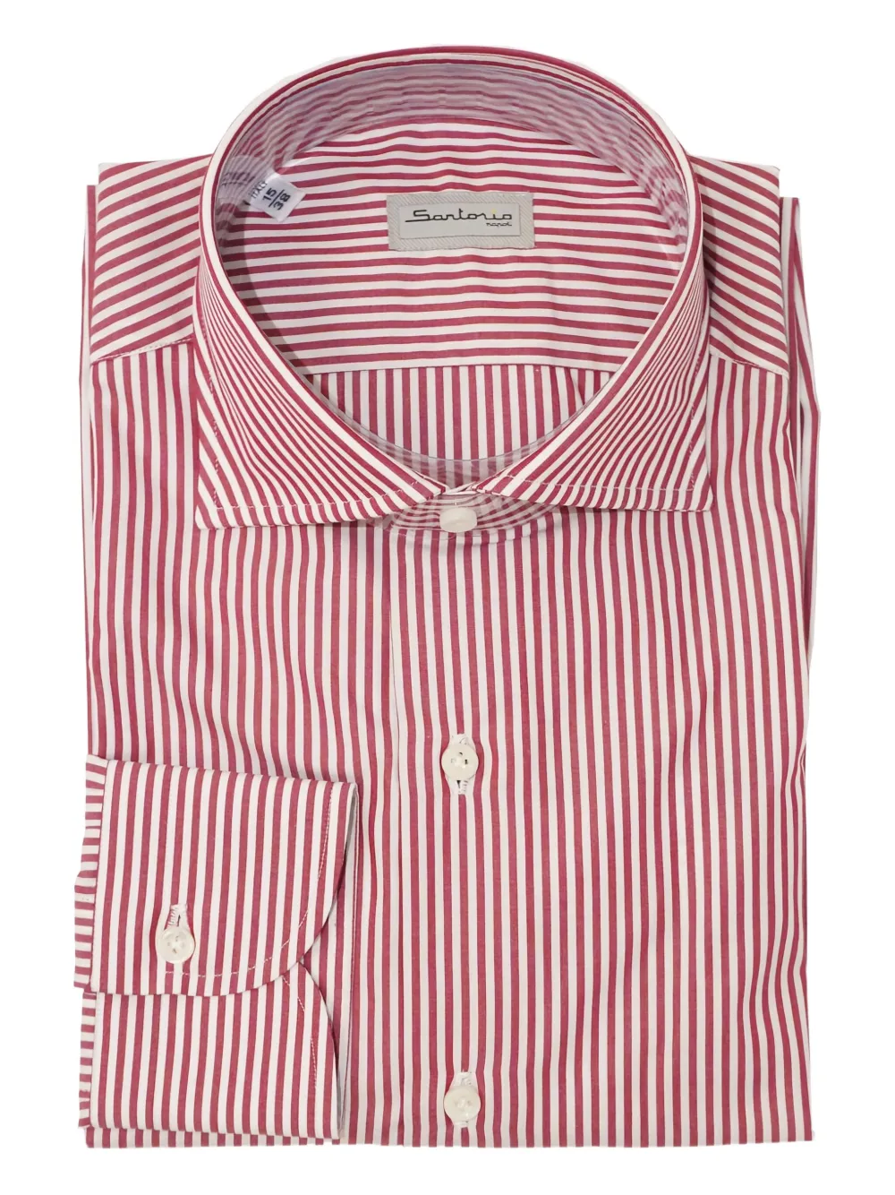 SARTORIO NAPOLI pinstripe cotton shirt | Red | Image 1