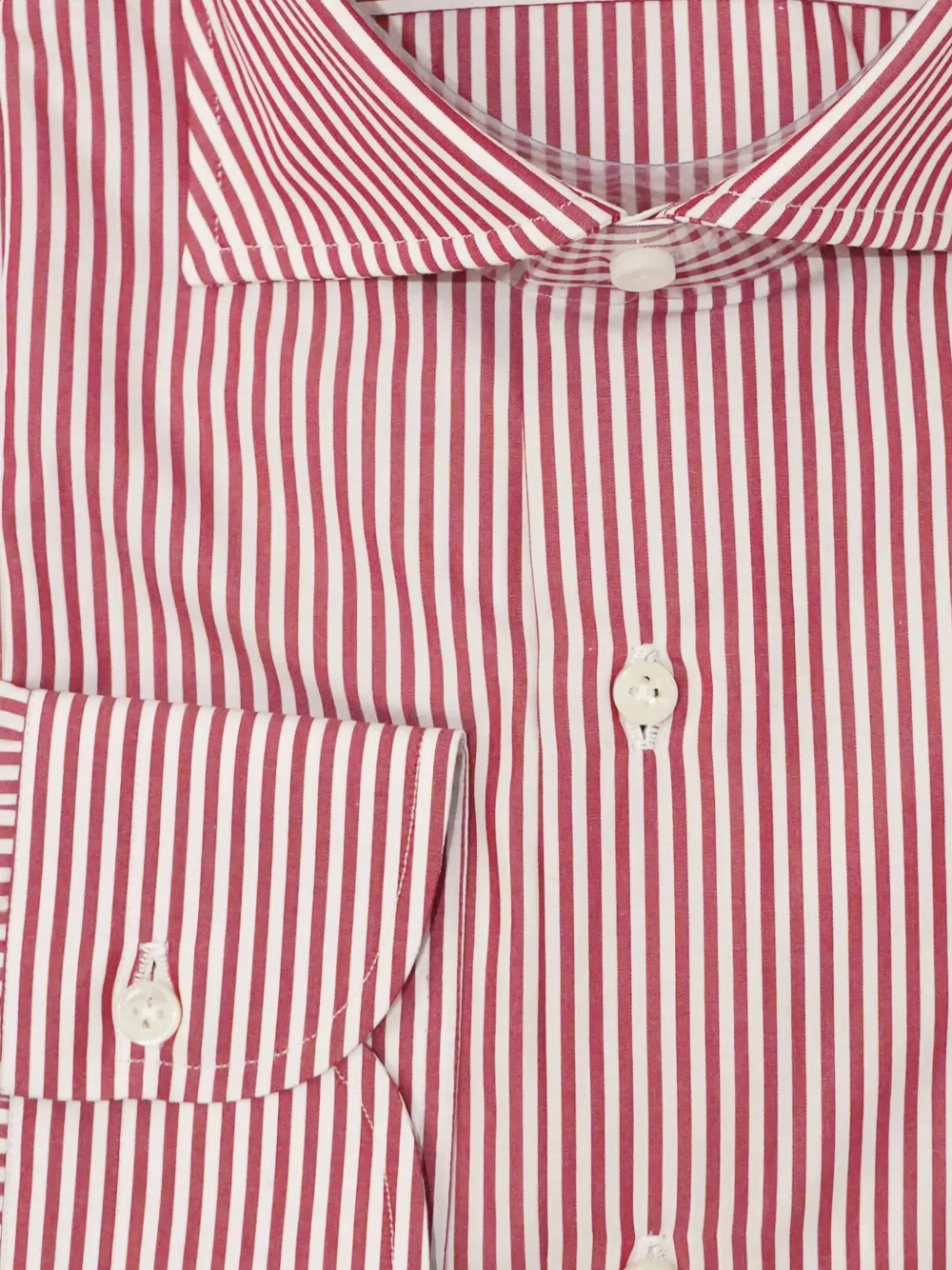 Sartorio Napoli Pinstripe Cotton Shirt In Red