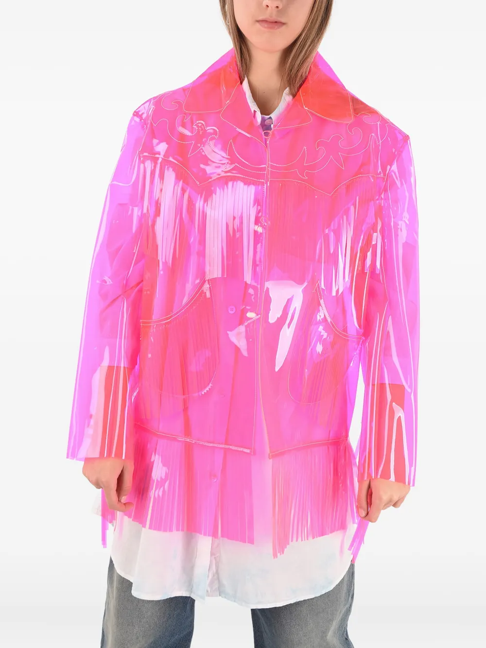 Maison Margiela Giacca con frange - Rosa