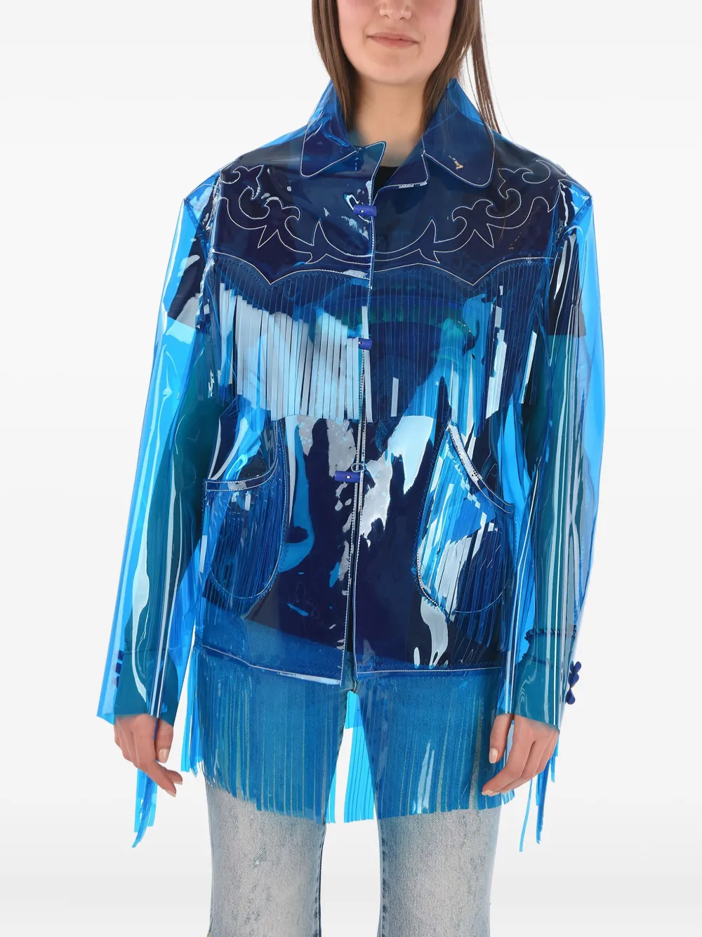 Maison Margiela fringed western jacket - Blue