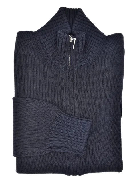 Cruciani zip-neck cotton cardigan