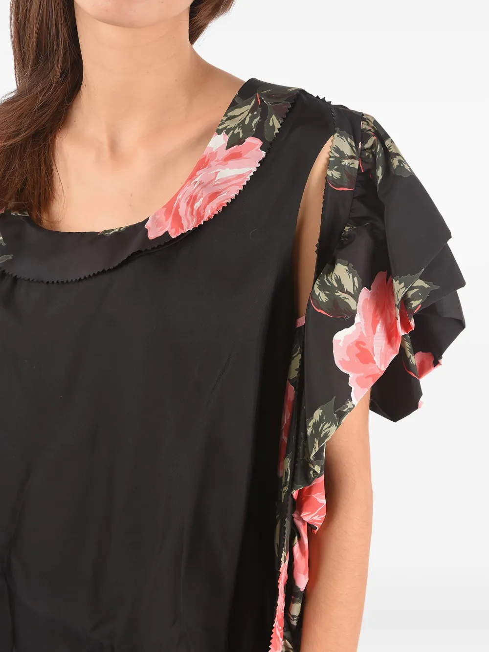 Maison Margiela Jurk met bloemenprint Zwart