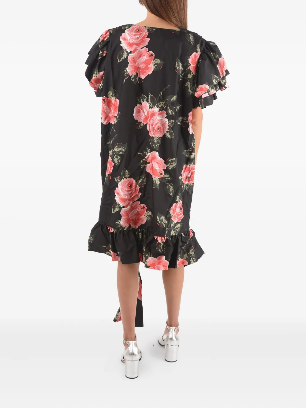 Maison Margiela Jurk met bloemenprint Zwart