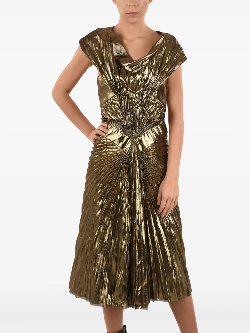 Maison Margiela Drapiertes Kleid mit Falten - Gelb