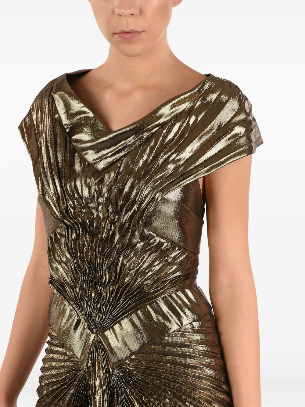 Maison Margiela Gedrapeerde maxi-jurk Geel