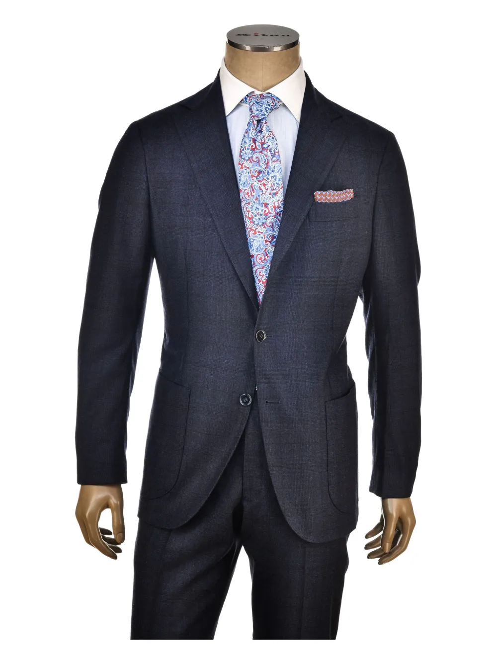 SARTORIO NAPOLI Prince of Wales-check suit Blauw