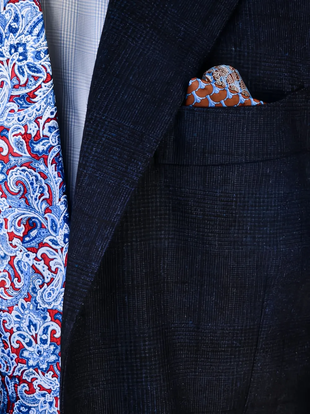 Sartorio Napoli Prince Of Wales-check Suit In Blue