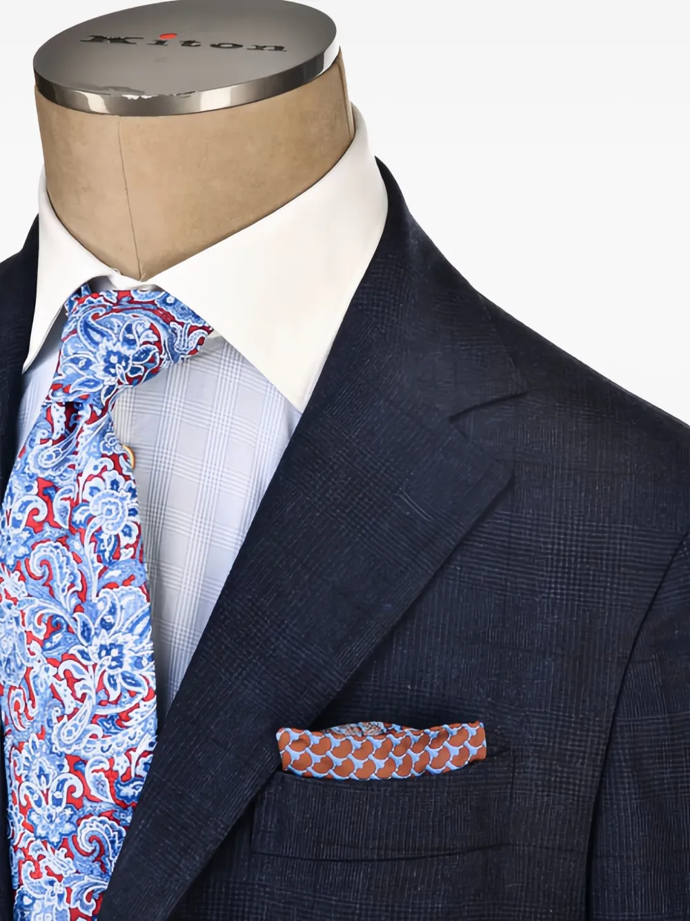 Sartorio Napoli Prince Of Wales-check Suit In Blue