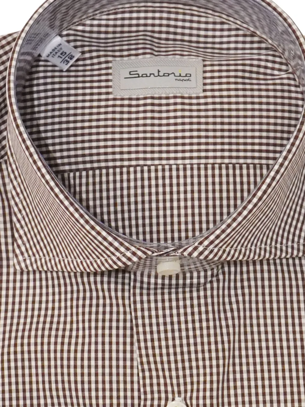SARTORIO NAPOLI checked-pattern cotton shirt - Bruin