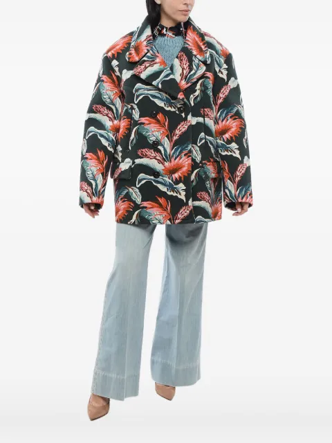 Maison Margiela chamarra con doble botonadura y estampado floral