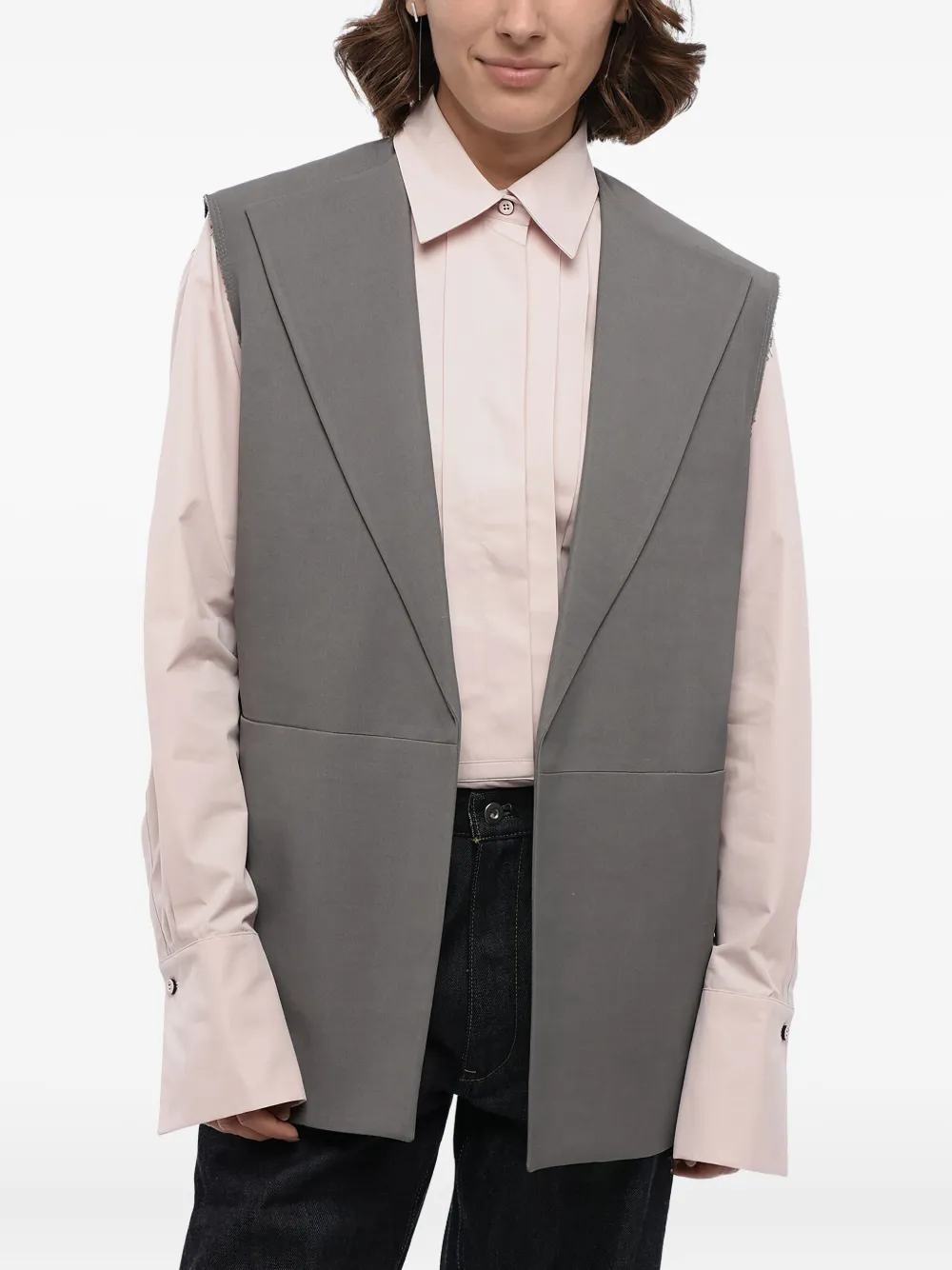 Jil Sander Canotta smanicata in cotone - Grigio