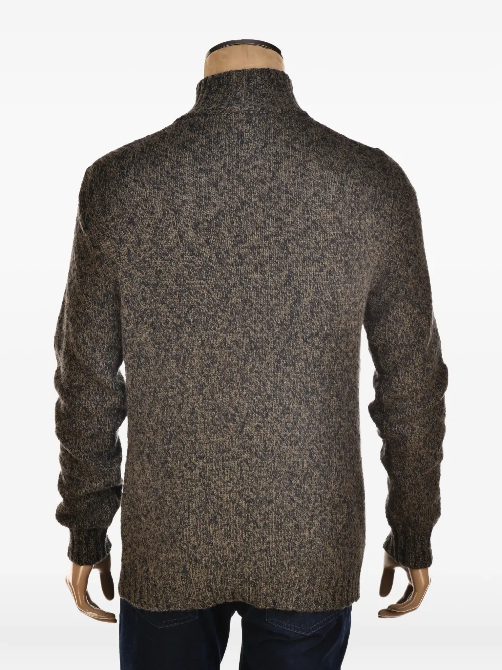 Fedeli high-neck quarter-button sweater Bruin