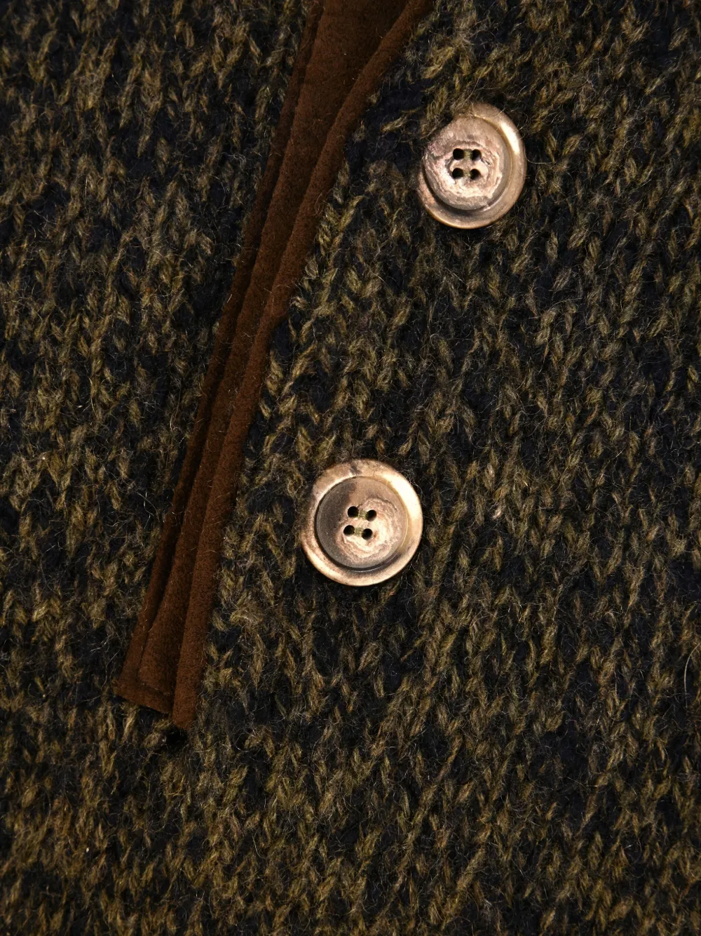 Fedeli high-neck quarter-button sweater Bruin
