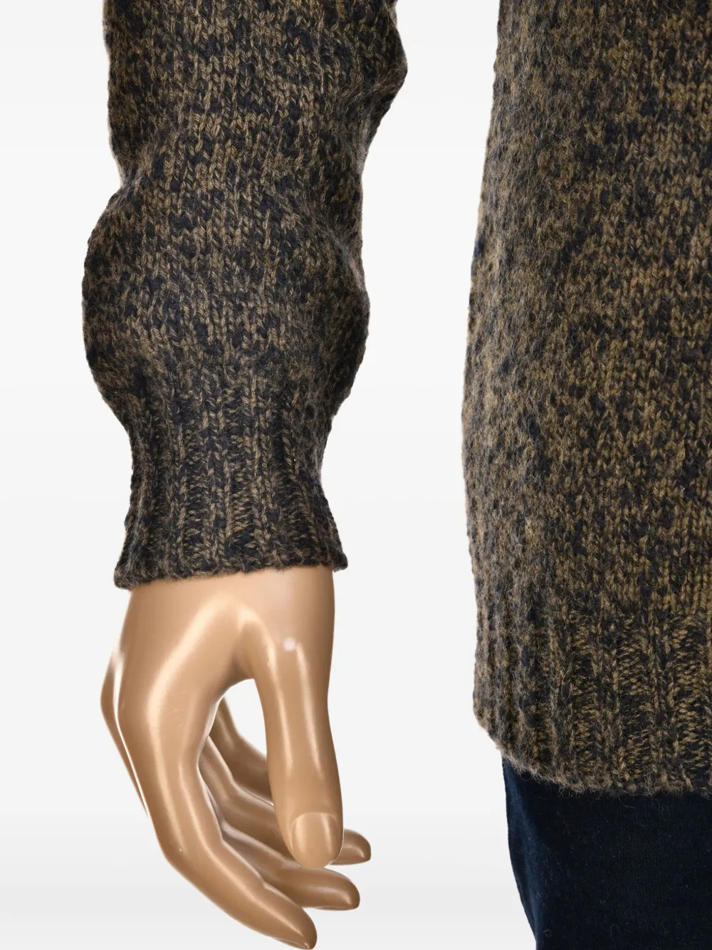 Fedeli high-neck quarter-button sweater Bruin