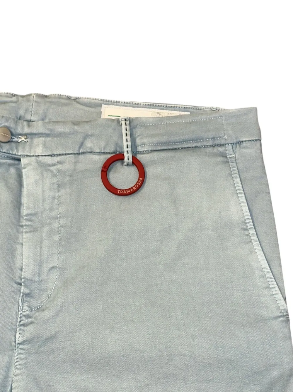 Sartoria Tramarossa Chino shorts met ringdetail Blauw