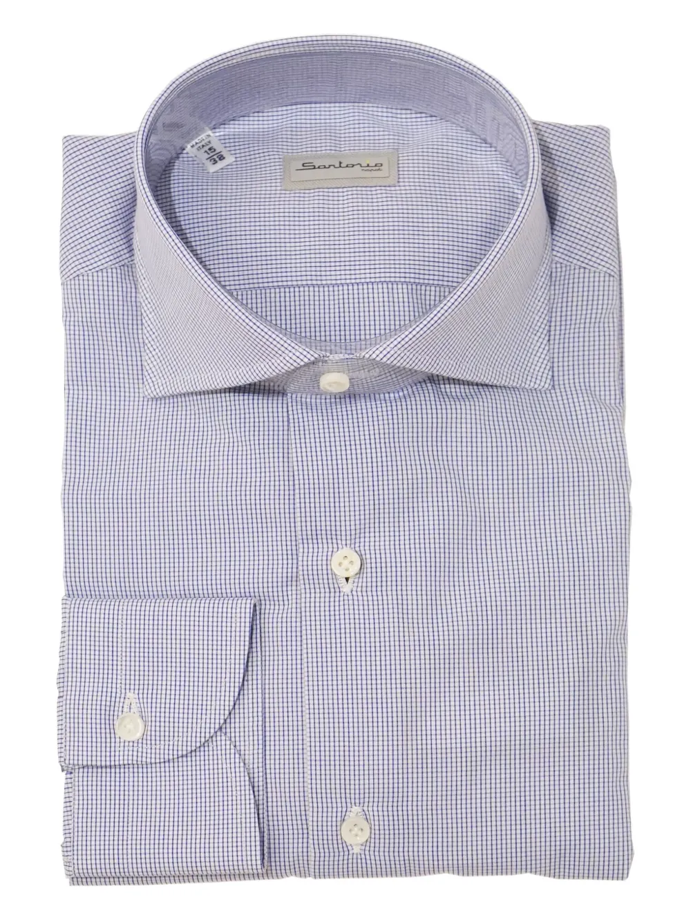 SARTORIO NAPOLI Geruit overhemd Blauw