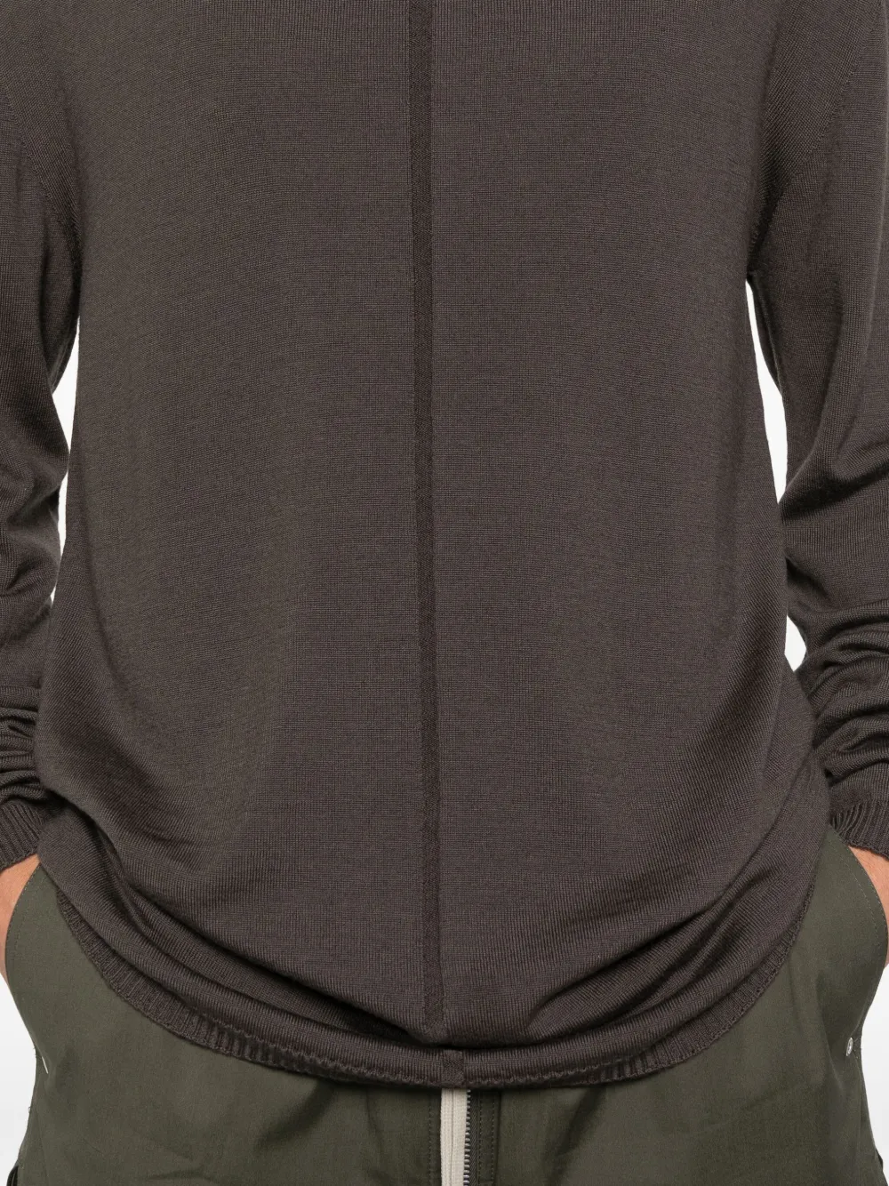 Rick Owens Wollen hoodie Bruin