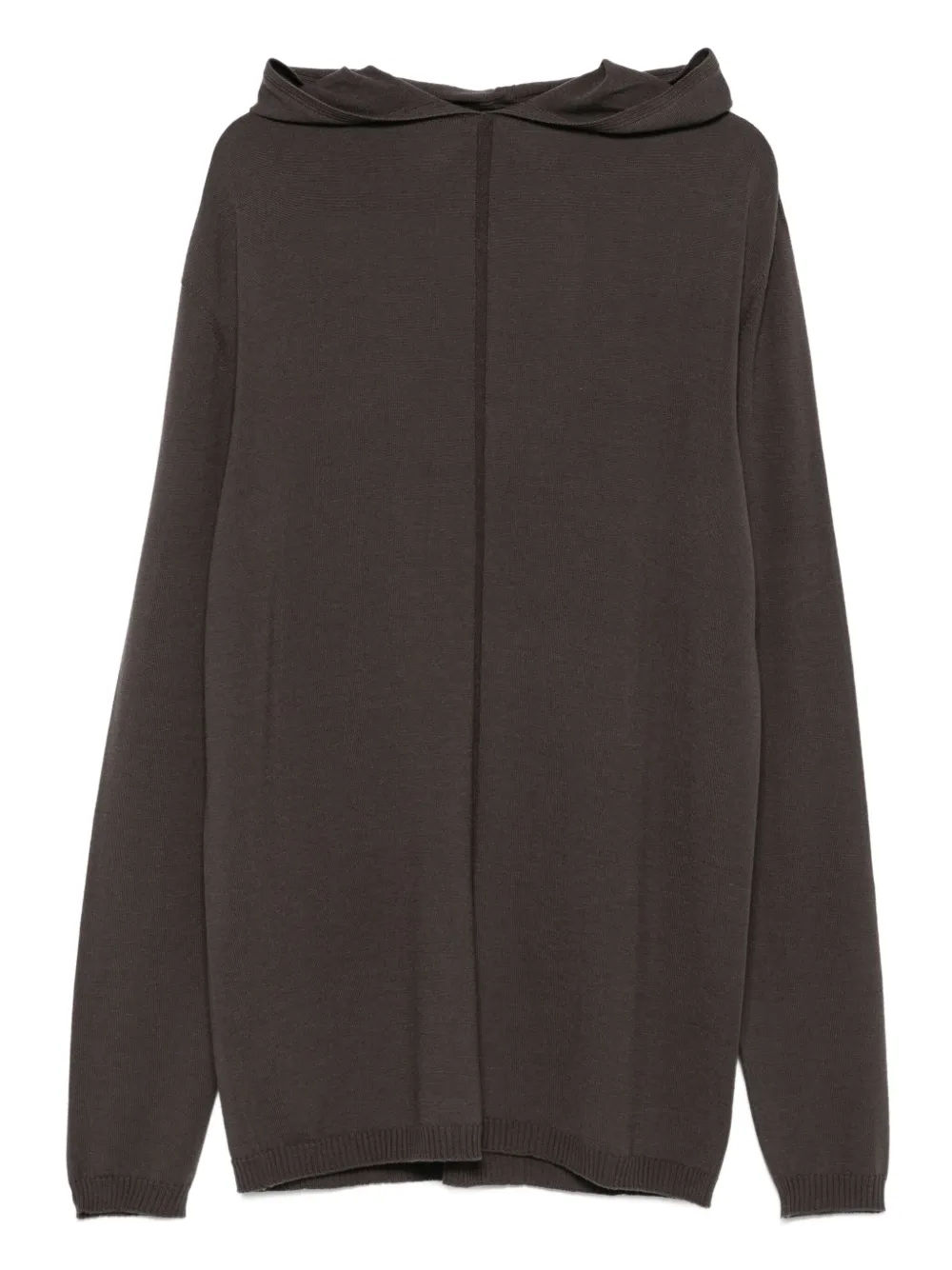 Rick Owens Wollen hoodie Bruin