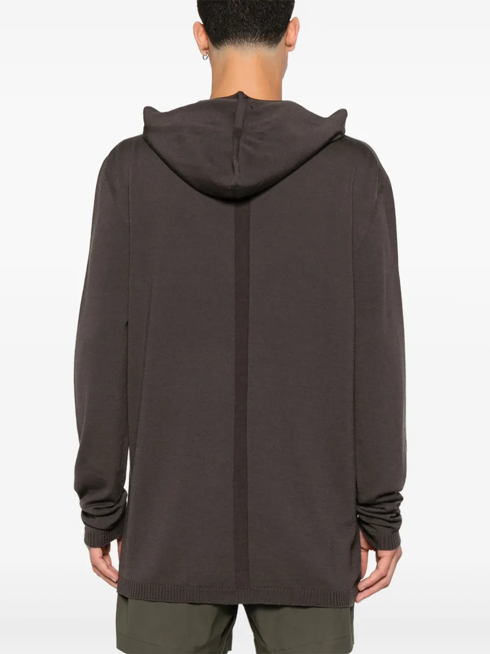 Rick Owens Wollen hoodie Bruin