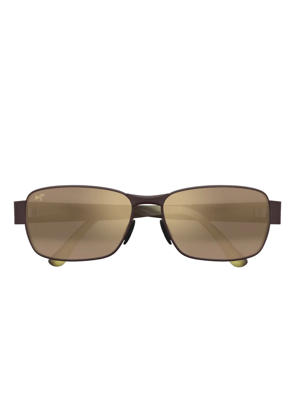 Maui Jim Rectangle-frame Sunglasses In Brown