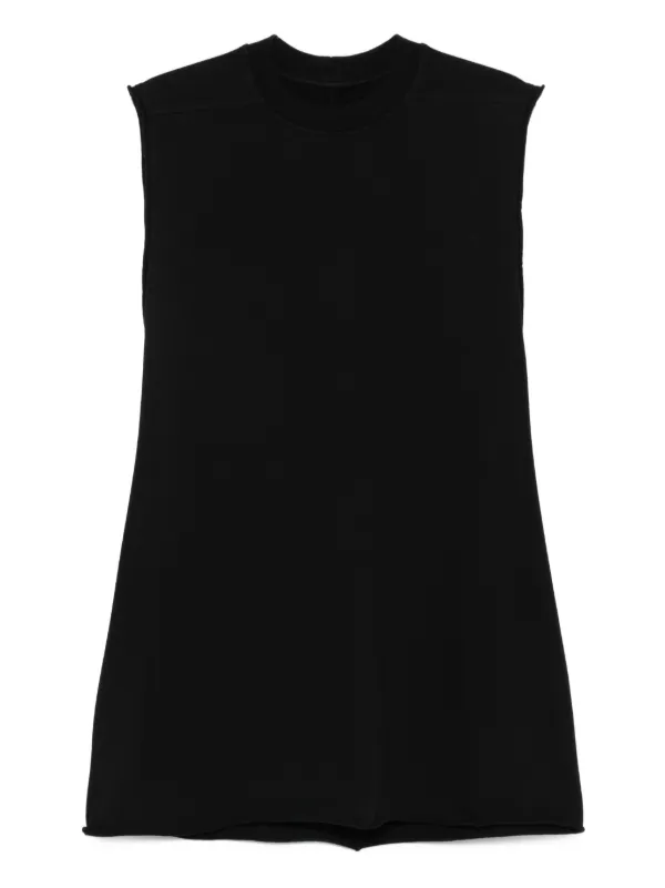 国内発 RICK OWENS ノースリーブラウンドネックTシャツ Rick Owens ラウンドネック ノースリーブトップ | ブラック