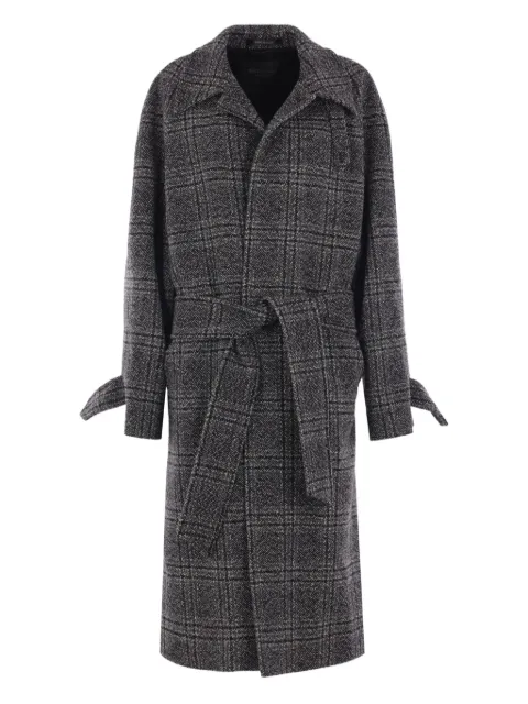 Balenciaga belted check coat