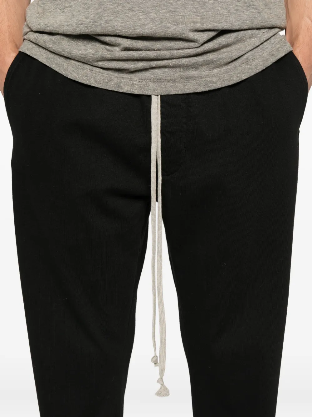 Rick Owens DRKSHDW Trainingsbroek met trekkoord en franje Zwart